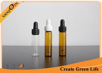 China Mini 5ml Amber Small Glass Vials With Plastic Dropper Cap for Essential Oils supplier