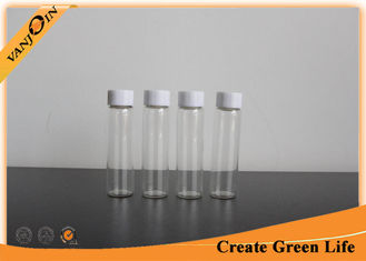 China Flint 12ml Empty Small Glass Vials With Plastic Screw Cap , Perfume Mini Glass Bottles supplier