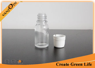 China Round 10ml Clear Essential Oil Glass Bottles With Tamper Evident Cap , Clear Glass Bottle supplier