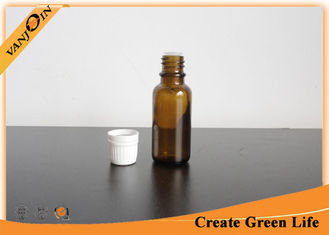 China 20ml Amber Glass Bottles for Essential Oils With Plug And Screw Cap , Coloured Glass Bottles supplier