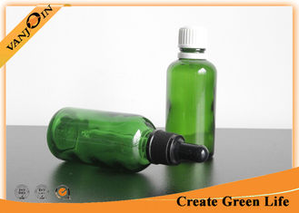 China 50ml Green Glass Bottles for Essential Oils Wholesale with Plastic Cap or Dropper supplier