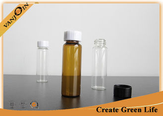 China Essential Oil Packaging 20ml Amber Glass Vials With Screwing Top Specialty Glass Bottles supplier