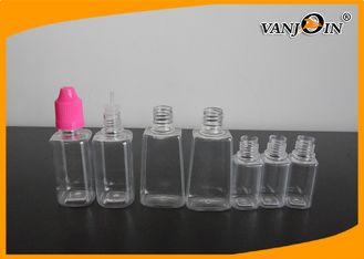 China Square Plastic E-cig Liquid Bottles , E-cigarette Plastic Bottles 8ml - 30ml Customized Size supplier