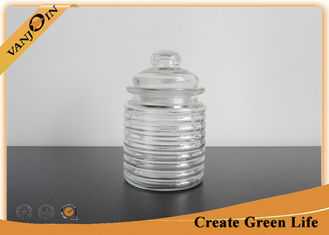 China Crystal Kitchen Glass Storage Jars with Lids Food Stocking 250ml Clear Glass Spice Jars supplier