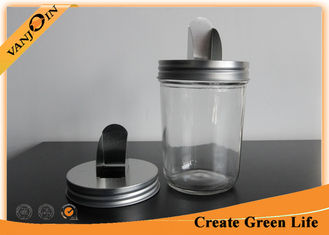 China Metal Mason Jar Bottle Lid With Flip Up Spout For Regular Mouth , Bulk Packaging supplier