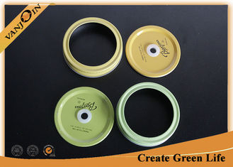 China Orange Color Beverage Bottle Lids 70ml Tin Lid And Band With Hole On Top supplier