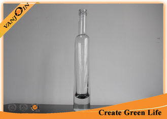 China 200ml Long Neck Crystal Glass Wine Bottles With Cork Stopper , Food Grade Glass Bottles supplier