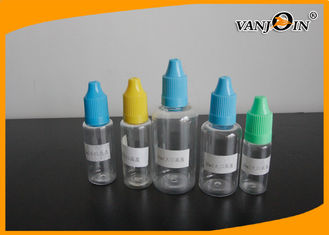 China Plastic Clear Small E-cig Liquid Bottles / Empty E Juice Bottles with PET HDPE supplier