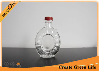China Portable Flint 120ml Clear Wine Glass Bottles With Plastic Screw Cap 93mm Dia supplier