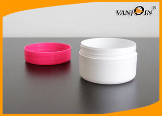 China HDPE Cosmetic Packaging White Face Cream Jar With Red Screw Lid 60g Plastic Small Jars supplier