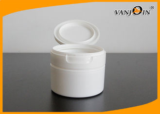 China HDPE White Lady's Plastic Cream Jar Container with Gasket and Flop Screw Lid 140g supplier