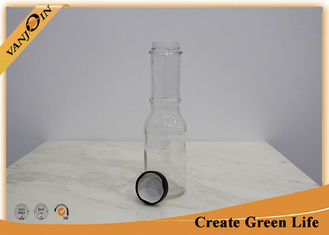 China Wide Mouth 9oz Glass Sauce Bottles With Lug Cap 44mm Neck Finish supplier