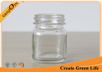 China Cap 100ml Square Glass Jars For Food Storage , Glass Wide Mouth Canning Jars supplier