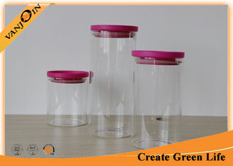 China Plastic Cork Cap Tubular Cylinder Glass Storage Jars With Lids Custom supplier
