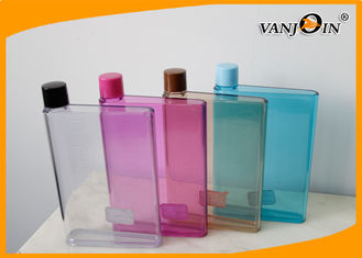 China Creative 420 ml AS Flat Transparent A5 Paper Plastic Reusable Water Bottles supplier