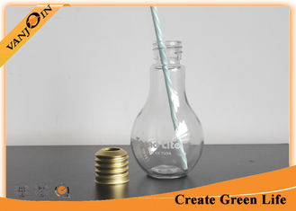 China Screw Cap 400ml Empty Glass Light Bulb Jar With Custom Logo Printing supplier