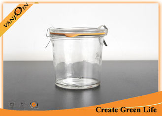 China 300ml Taper Glass Storage Jars With Lids / Glass Storage Containers With Lids supplier