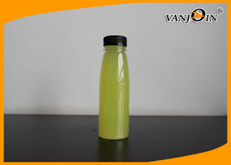China 280ML Pet Clear Slimsy Round Plastic Bottles For Juice With Easy Open Cap supplier