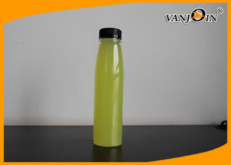 China Tamper Proof Cap PET Round Plastic Juice Bottles For Orange Beverage supplier