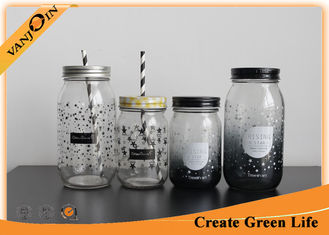 China Canned Food / Beverage Packing Empty Mason Jars With Stars Printing supplier