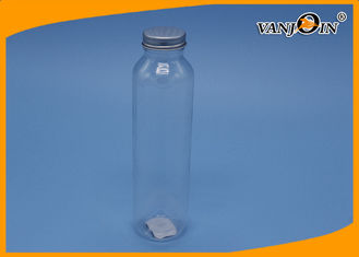 China 400ml Plastic Juice Bottle , Round Clear PET Juice Bottle For Beverage supplier