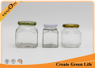 China 314ml Square Honey Jam Glass Food Jars With Metal Twist Off Cap supplier