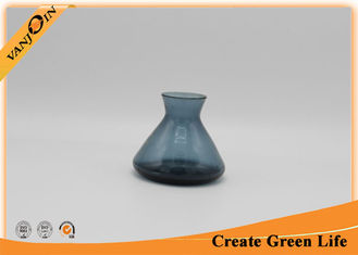China 10oz Manual Blown Blue Glass Diffuser Bottle Taper Shape For Decoration supplier