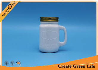 China Classic White 16oz Eco Mason Glass Jars For Beverage Drinking supplier
