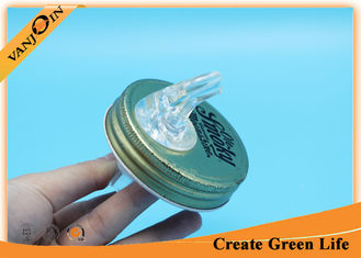 China Gold 70mm Moonshine Mason Jar Lid / Free Flow Pourer Spout Lid supplier