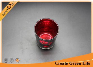 China Mercury Votive Red Glass Storage Jars with Lids For Candle Decoration supplier