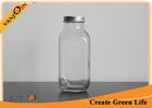 China Food Grade 500ml Clear French Square Glass Milk Bottles With Aluminum Cap factory