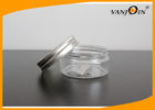 China Empty Round Transparent PET Plastic Cream Jars with Aluminum Caps120g , Custom Color factory