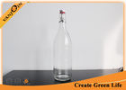 China Eco-friendly Recycled Glass Bottles Clear Round 1L Swing Top Glass Beverage Bottle With Lid factory