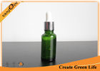 China 20ml Dark Green Essential Oil Glass Bottles With Sliver Dropper Cap , Miniature Glass Bottles factory