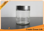 China 500ml Cylinder Airtight Glass Storage Jars With Stainless Steel Lid , Glass Jars for Storage factory