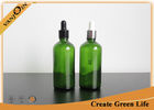 China Essential Oils Glass Bottles 100ml Green Boston Round Glass Bottle With Dropper factory
