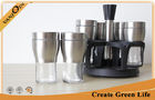 China Glass Kitchen Storage Jars With Spice Shaker Set Stainless Sleeve / Cap​ factory