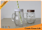 China 400ml Clear Glass Owl Mason Drinking Jars with Screw Lid and Straw factory