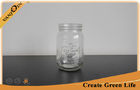 China 16oz Ice Cold Drink Clear Glass Eco Mason Glass Jars With Embossed Logo factory