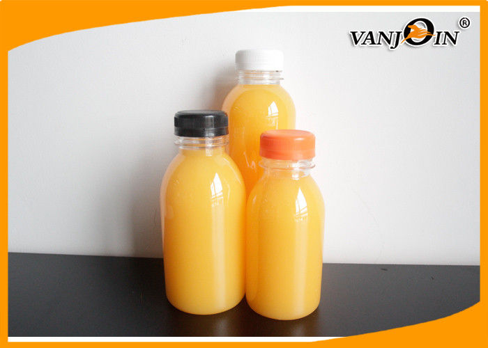 Round Small Empty Plastic Juice Bottles with Lids / Food Grade Plastic Soda Bottles