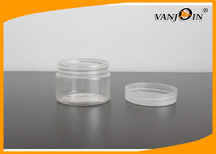 80g Small Empty Clear PET  Plastic Cream Jar / Plastic Cosmetic Jars Spice Containers