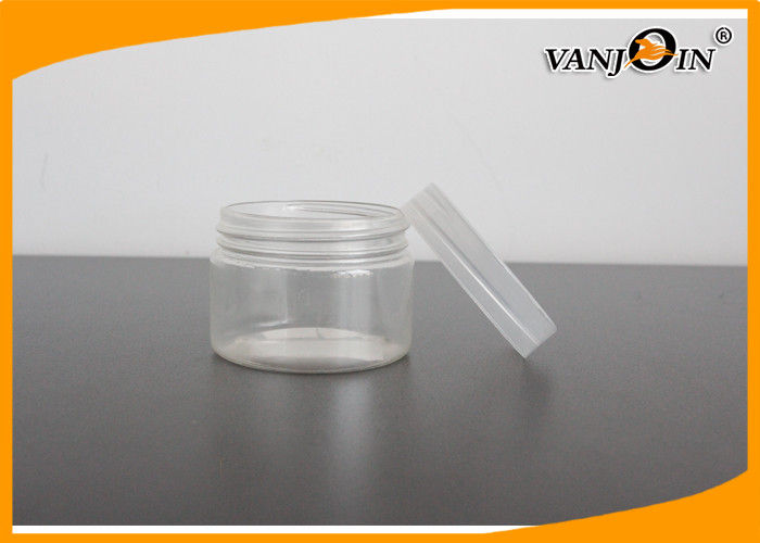 80g Small Empty Clear PET  Plastic Cream Jar / Plastic Cosmetic Jars Spice Containers