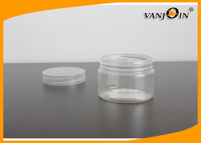 80g Small Empty Clear PET  Plastic Cream Jar / Plastic Cosmetic Jars Spice Containers