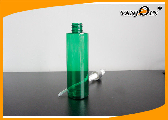 Recycled 200ml Green Flat Shoulder Wholesale Cosmetic Plastic Bottles with Pumps
