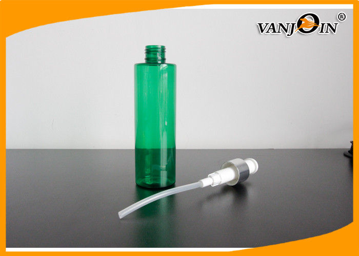 Recycled 200ml Green Flat Shoulder Wholesale Cosmetic Plastic Bottles with Pumps