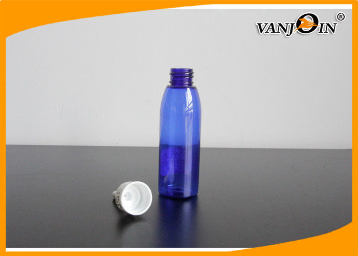 65ml Cobalt Blue Oval Plastic Pharmacy Bottles for Liquid Medicines Packaging