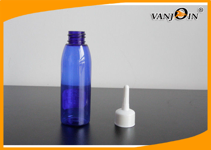 65ml Cobalt Blue Oval Plastic Pharmacy Bottles for Liquid Medicines Packaging