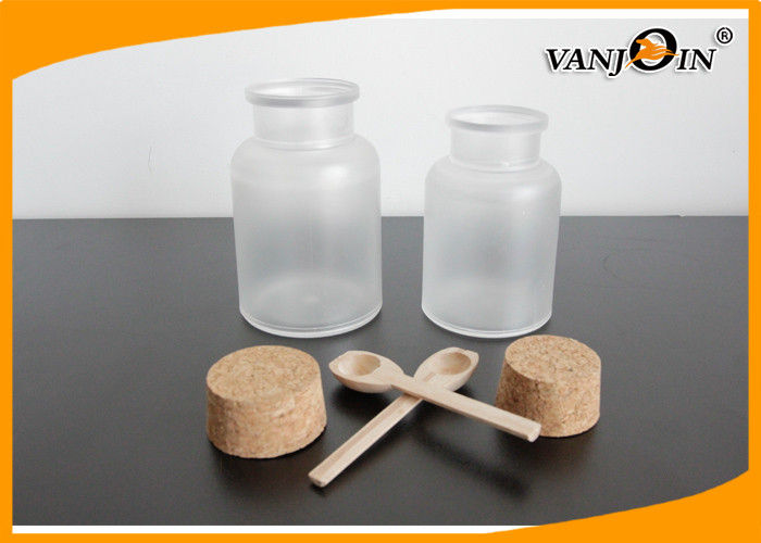 100g 200g 300g Bath Salt ABS Plastic Cosmetic Bottles with Wooden Spoon Travel Size