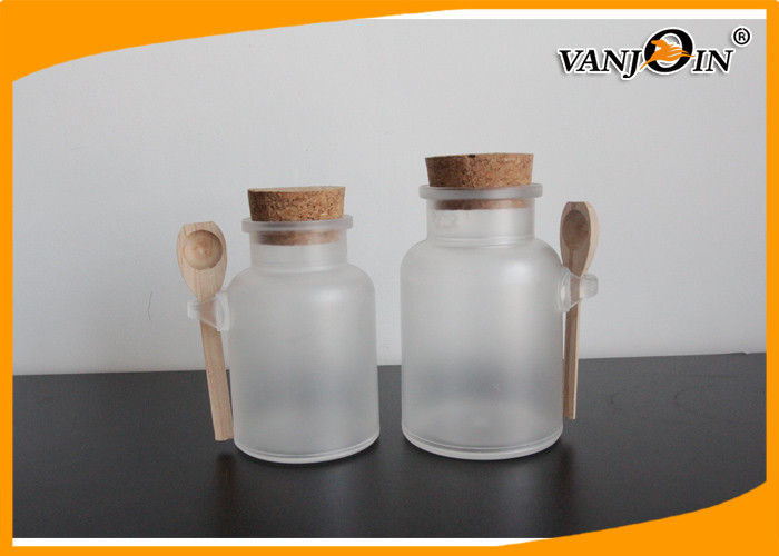 100g 200g 300g Bath Salt ABS Plastic Cosmetic Bottles with Wooden Spoon Travel Size