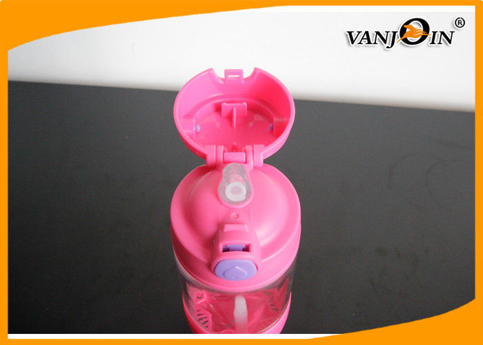 Custom Orange Lemon Fruit Juice Plastic Drink Bottles with Straw , Plastic Empty Water Bottles